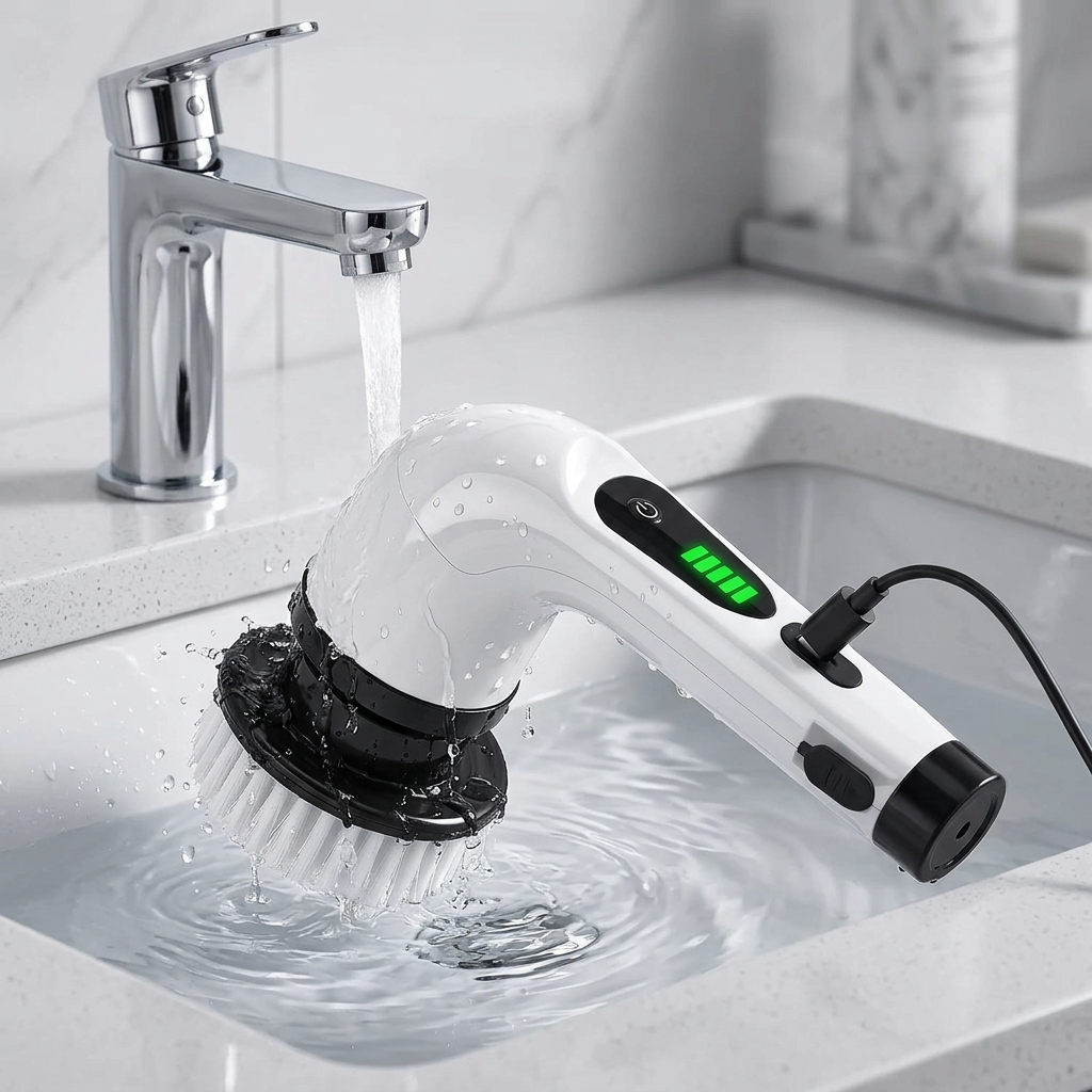 PowerClean360 enjuagado bajo el agua y su entrada de carga USB-C