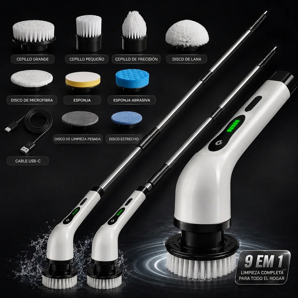 Detalle de los cabezales y cepillos del PowerClean360